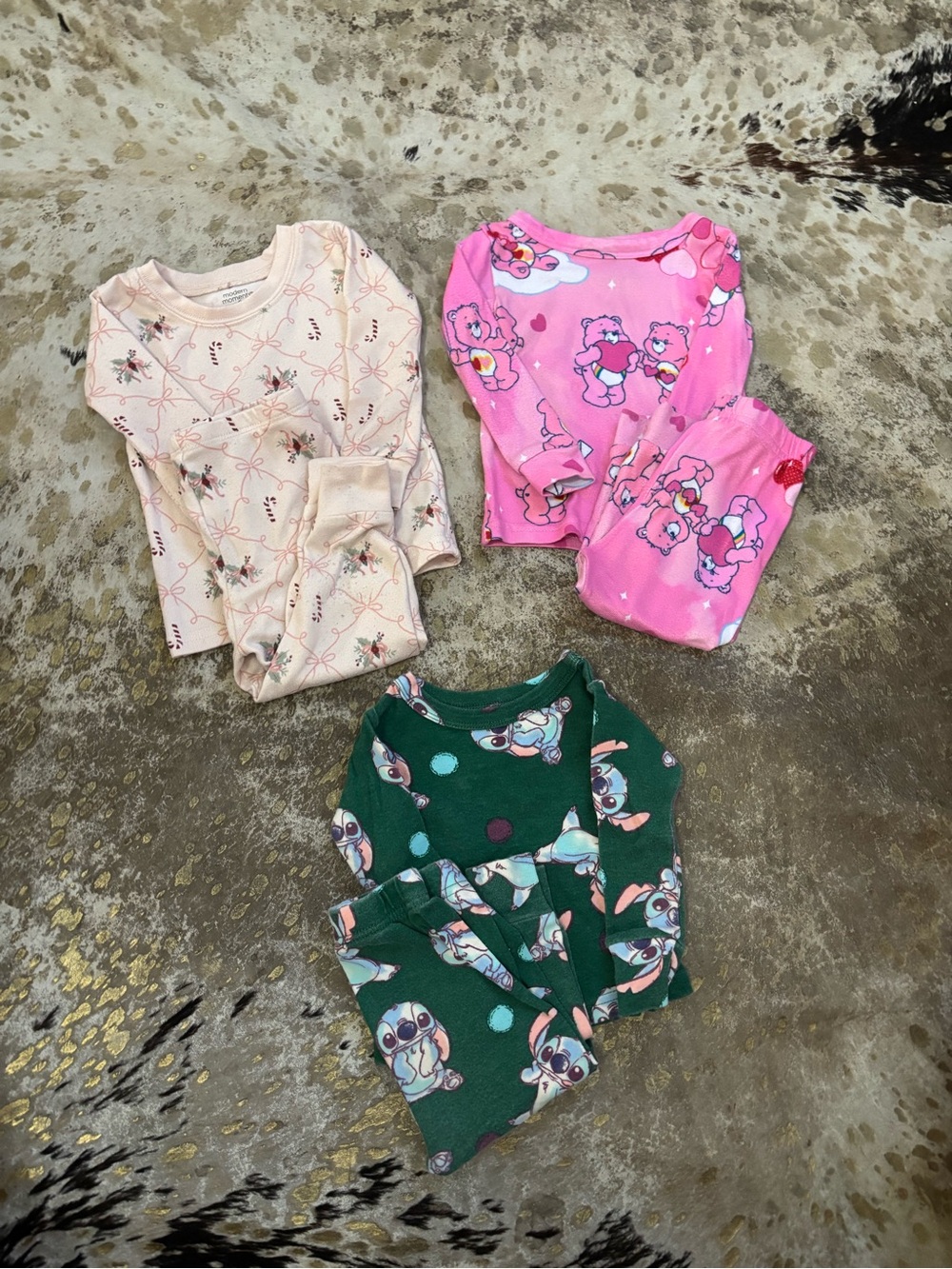 Pajama Trio - Pink, Light Pink & Green Sets